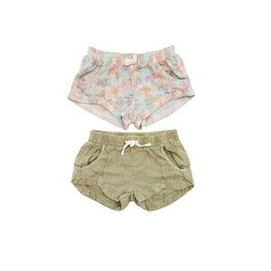 Billabong Girls Mad For You Shorts Lot of 2 Size M Floral Green Beachy Boho
